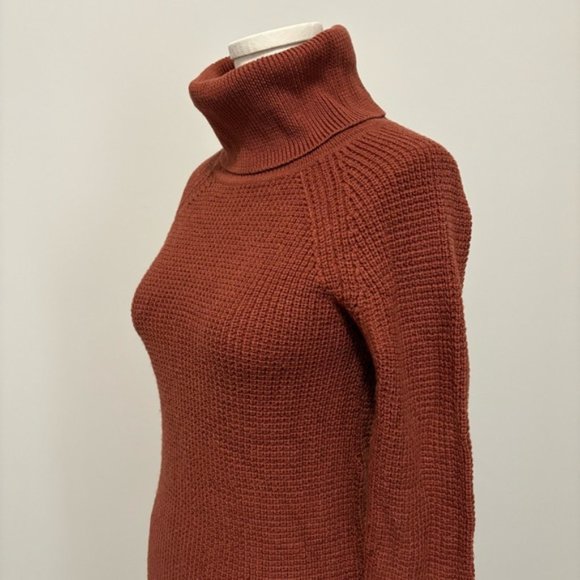 Aritzia Wilfred Free Bianca Dress Sweater Dress Size XXS Rust Red Merino Wool - Picture 4 of 14